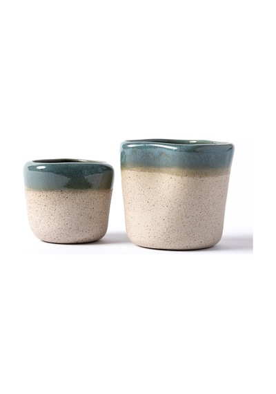 Must Bej/mavi Stoneware El Yapımı Mug & Türk Kahvesi Karışık 2li Set 8633