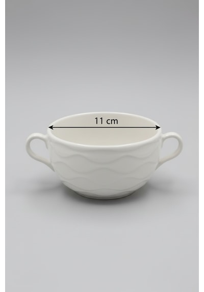 11 Cm Kulplu Porselen Kase 2 Kişilik Modern Ve Dekoratif Sofra Takımı Beyaz