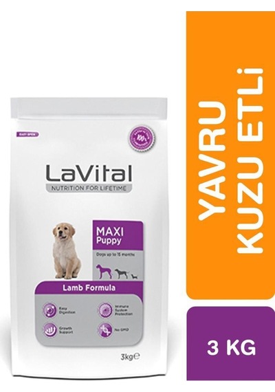 Lavital Kuzu Etl Büyük Irk Yavru Kuru Köpek Maması 3 Kg