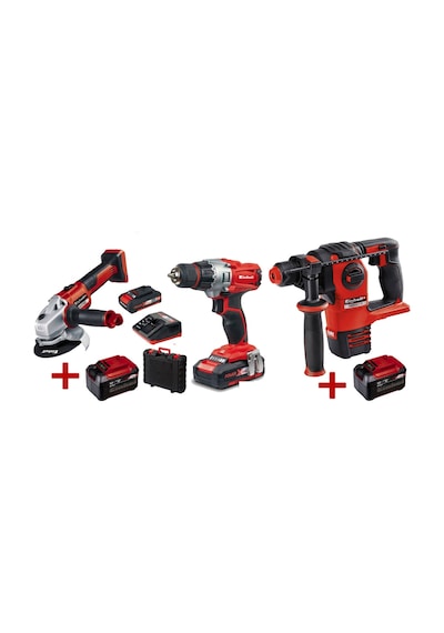 Einhell KİT5 18V 5.2 Ah Li-ion Akülü Kırıcı + Taşlama + Matkap Seti