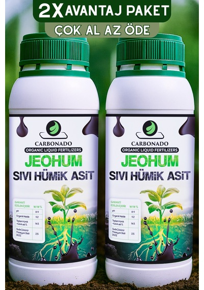 Jeohum Sıvı Hümik Asit 1l X2 Organik Gübre Bitkinin Organik İlacı Avantaj Paket 1000