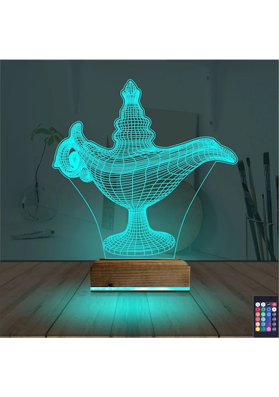 Luvivia Alaaddin Sihirli Lamba 3d Lamba - Masa Gece Lambası Şeffaf