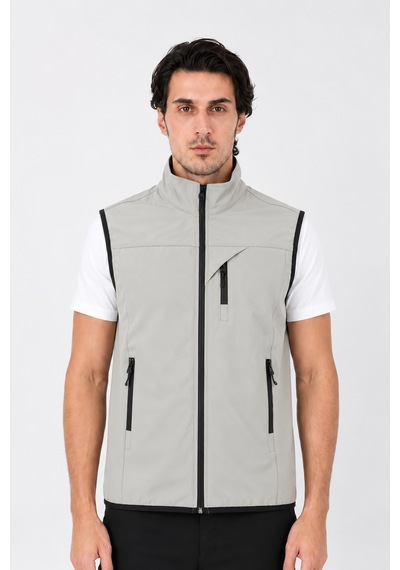Camp Scoutland Camp452 Outdoor Tactical Softshell -içi Polarlı- Su & Rüzgara Dayanıklı Erkek Taktik Yelek Taş