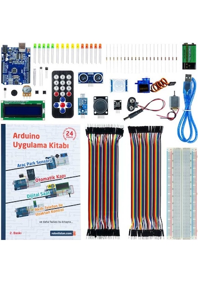 Arduino Uyumlu Süper Başlangıç Seti Uno Rev3 (Klon) (E-Kitap Hediyeli ve Videolu)