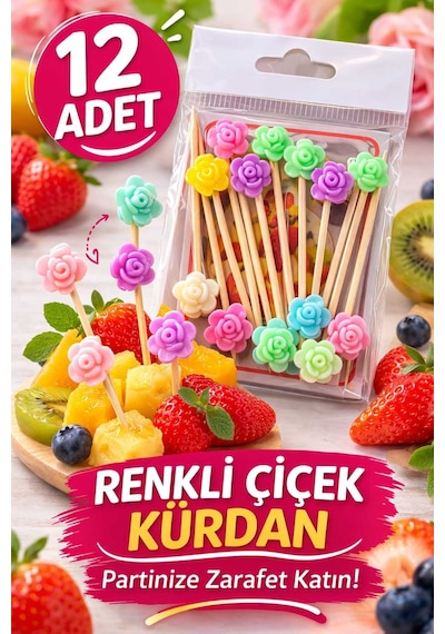 Dekoratif Küçük Boy Kürdan - Renkli Çiçek