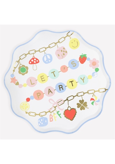Meri Meri - Charm Temalı Tabaklar - L - 8 Adet