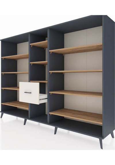 Hyperion Dolap 11 Raflı 3 Çekmeceli 220x44x163 Antrasit-çam/ayta Antrasit-çam/aytaşı Hyperion Dolap 11 Raflı 3 Çekmeceli 220x44x163 Antrasit-çam/ayta Antrasit-çam/aytaşı