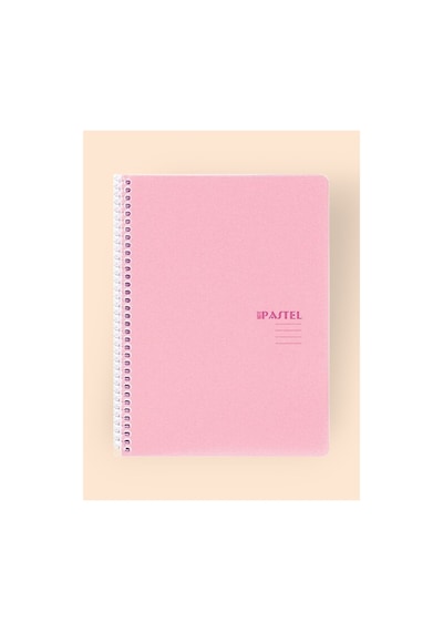 16x22 Cm Pastel Renk Telli Defter Çizgisiz Telli Beyaz 80 Sayfalı Plastik Kapak Kırmızı