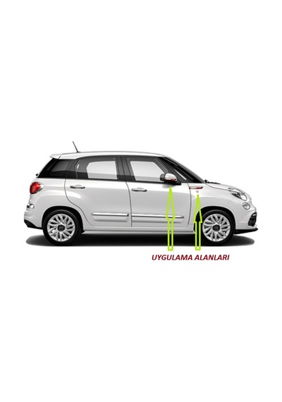 Fiat 500 Yan Aynalar Ve Çamurluk Yanı Damla Desen Bıçak Logo Arma
