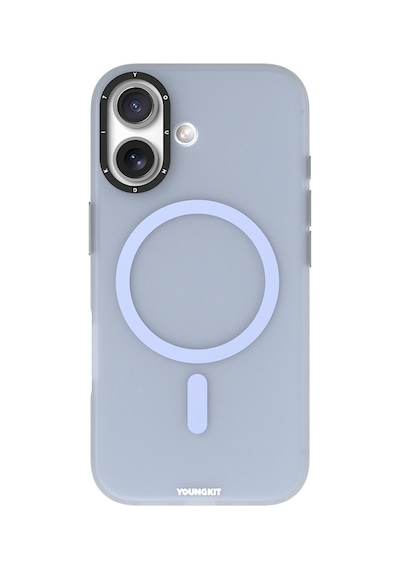Apple Uyumlu iPhone 17 Kılıf M-safe Şarj Özellikli Youngkit Hidden Sand Serisi Kapak Mavi Mavi