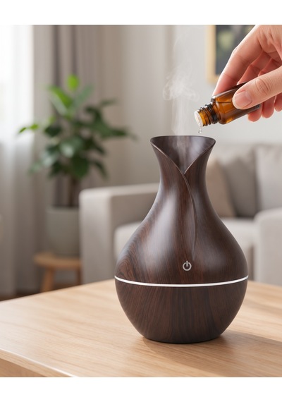 Aromaterapi Difüzör Ahşap Desenli Led Işıklı 130 Ml