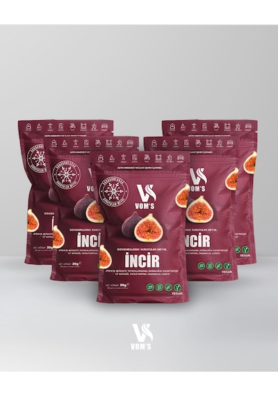 Voms Dondurularak Kurutulmuş Meyve Cipsi - Freeze Dried 5'li İncir Tanışma Paketi 5x20gr 20 G