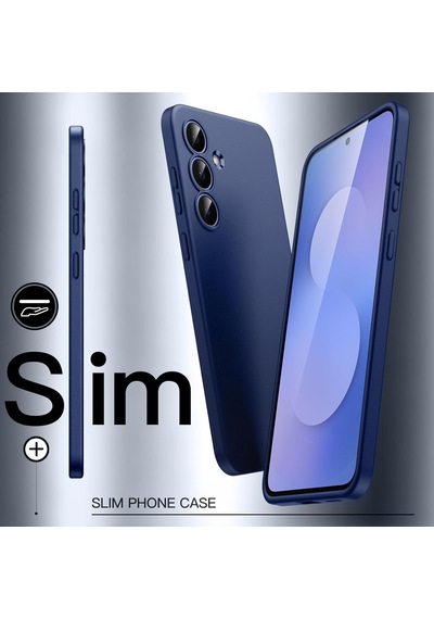 Samsung Galaxy S25 Fe İle Uyumlu Kılıf Soft Premium Yumuşak Silikon Telefon Kılıfı Kapak Lacivert