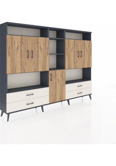 Arges Dolap 12 Raflı 4 Çekmeceli 5 Kapaklı 220x30x163 Antrasit-çam/aytaşı Atlas Çam/aytası - Antrasıt Arges Dolap 12 Raflı 4 Çekmeceli 5 Kapaklı 220x30x163 Antrasit-çam/aytaşı Atlas Çam/aytası - Antrasıt