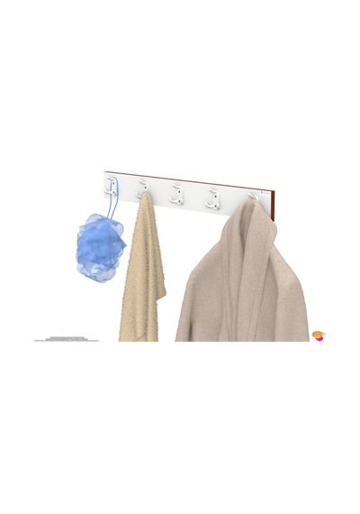 Modilayn Arı Serisi 76,4x9,6 Cm 15 Kancalı Banyo Askısı - 5'li Set Ekstra Düzen Ve Yer Tasarrufu Beyaz