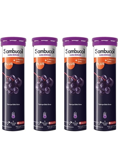 Sambucol Plus Efervesan 15 Tablet 4'lü Set