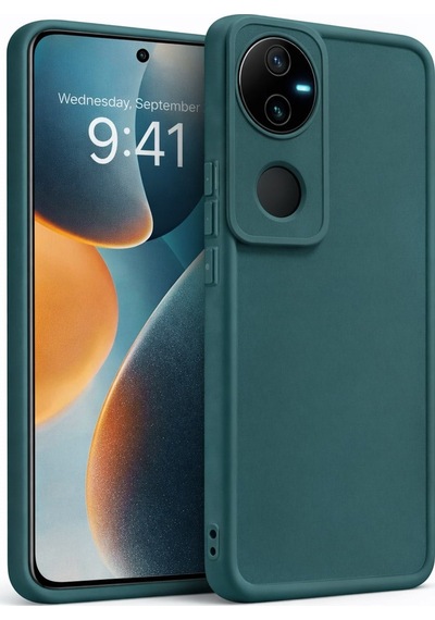 Vivo V50 Uyumlu Kamera Çıkıntılı Mat Silikon Telefon Kılıfı Yeşil