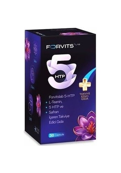 Forvits Lab 5-htp 100 Mg, L-teanin Ve Safran Ekstresi İçeren 30 Kapsül Takviye Edici Gıda