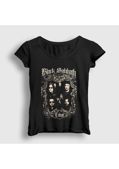 Presmono Kadın Tribute Black Sabbath T-shirt Siyah