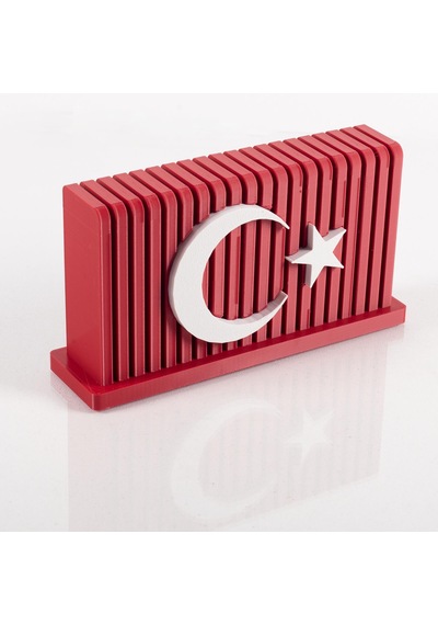 Kırmızı Beyaz 3d Türk Bayrağı Biblosu Ofis Masa Üstü Bayrağı İş Yeri Hediyesi