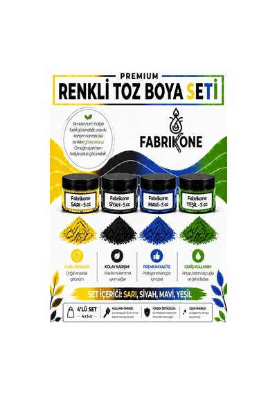 4'lü Set Premium Parafin Soya Wax Toz Mum Boyası Hobi Seti - 5 Cc Sarı, Siyah, Mavi, Yeşil Bkfab4srsmy5g Karışık