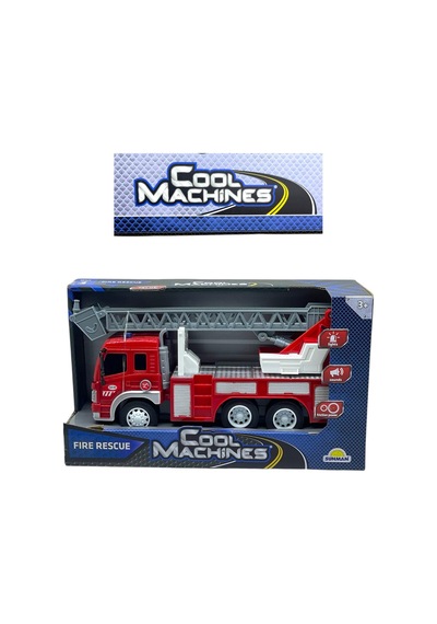 Cool Machines Işıklı Sesli İtfaiye Aracı Merdivenli Fire Rescue Sürtmeli - 1