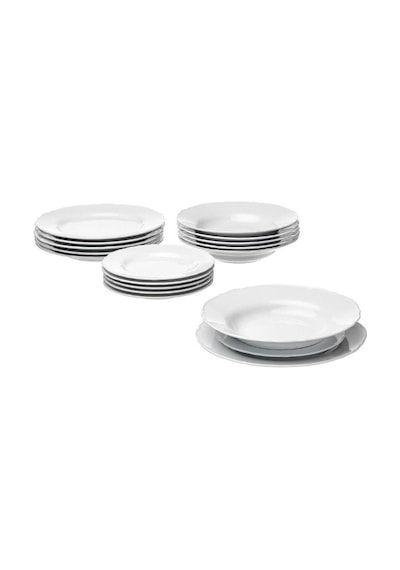 Ikea Upplaga Porselen 6 Kişilik 18 Parça Yemek Takımı 22-28 Cm Beyaz Yuvarlak