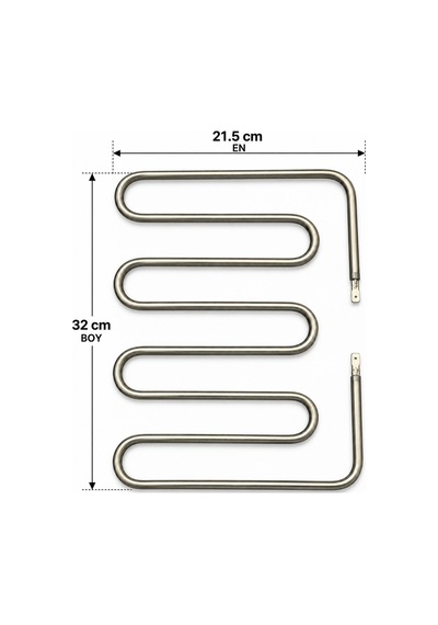 Sanayi Tost Makinesi Rezistansı Uyumlu / Muadil 230v 1250w, 8,5 Mm, 285 200 Mm Gümüş