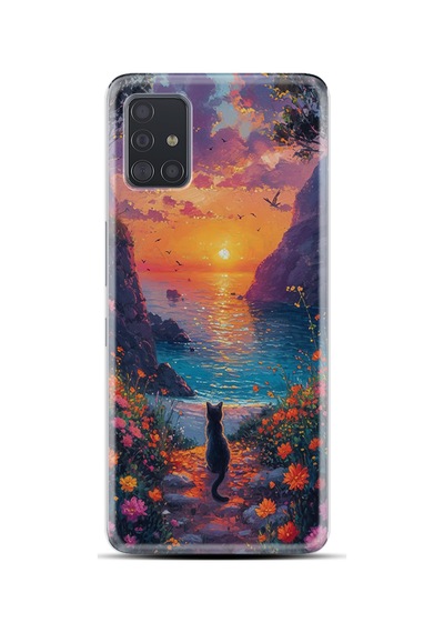 Samsung Samsung Galaxy Uyumlu A31 Kılıf Boutique Baskılı Resimli Manzara Kedi Pcode -096