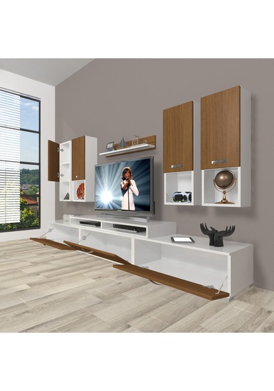 Decoraktiv Ekoflex 8da Slm Tv Ünitesi Tv Sehpası Beyaz - Ceviz