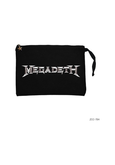 Megadeth Logo Siyah Clutch Astarlı Cüzdan / El Çantası