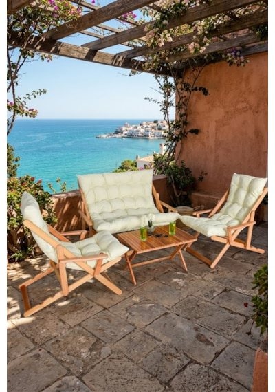 Reyo Ahşap Katlanabilir Taşinir Puf Minderli Kollu Şezlong Plaj Bahçe Teras Balkon Sandalyesi Koltuğu Takimi 4 Lü Set Krem Reyo Ahşap Katlanabilir Taşinir Puf Minderli Kollu Şezlong Plaj Bahçe Teras Balkon Sandalyesi Koltuğu Takimi 4 Lü Set Krem