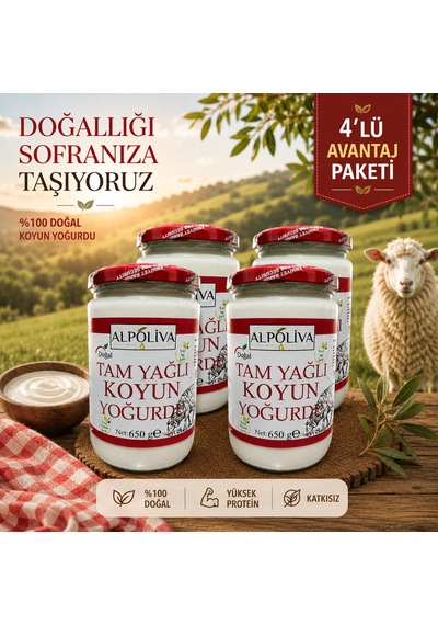 Alpoliva Koyun Yoğurdu 4 Adet 650 G 2.600 G