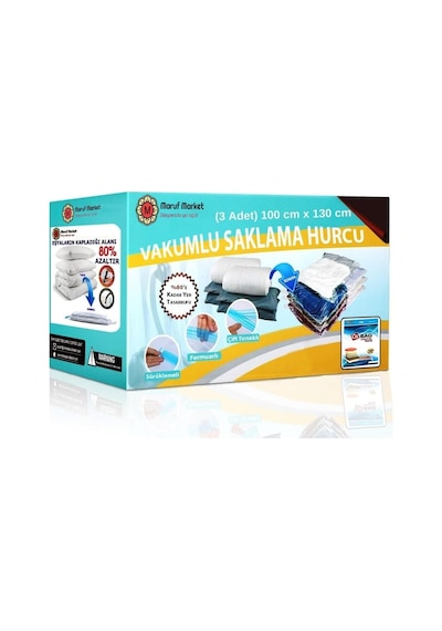 Beyyine Home Yüksek Kaliteli Vakumlu Hurc Xxxl 3 Adet 100 Cm X 130 Cm - Çevirmeli Kapak - Çi Şeffaf
