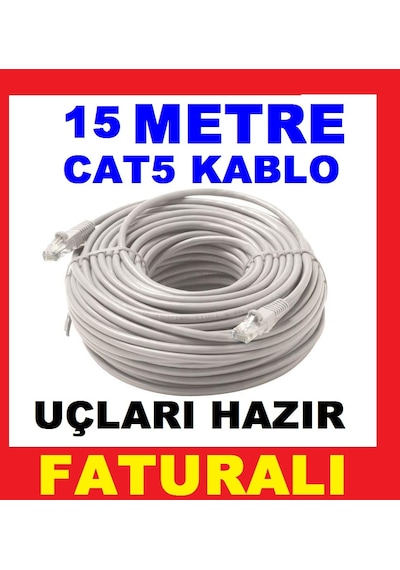 Cat5 Ethernet Internet Kablosu 1.5 3 5 15 25 30 35 40 50 6 Metre