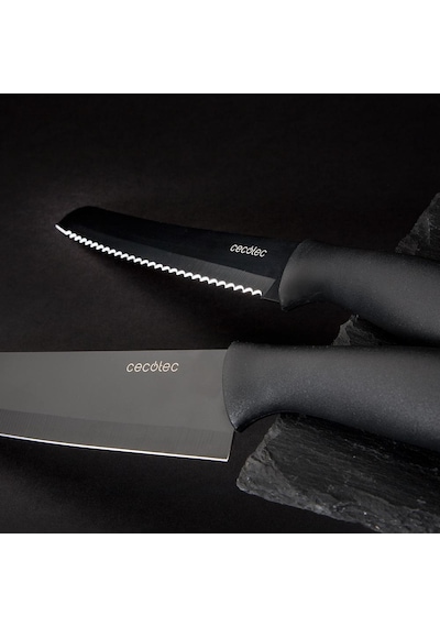 Cecotec Set 7 Cuchillos Titanium 7'li Profesyonel Mutfak Bıçak Seti Siyah