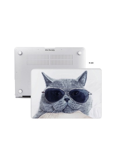 Apple Uyumlu MacBook Air Kılıf HardCase Touch ID A1932 2018/2019 Cat01NL