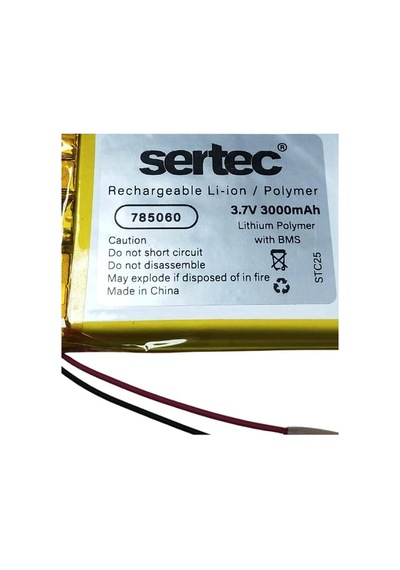 Sertec 785060 3.7v 3000mah Li-polymer Pil Devreli/1.5a Evimdeyokyok