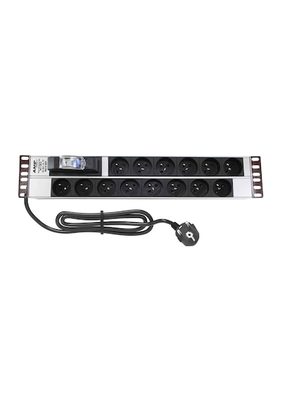 Amp Connect 19" 2u 14 Ups / Fransız Soketli 16a Otomatik Sigorta Koruyuculu Alüminyum Kabin Prizi Pdu