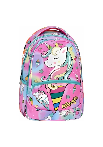 Unicorn Desenli Pembe İlkokul Sırt Çantası + Beslenme Çantası 2303 Açık Pembe