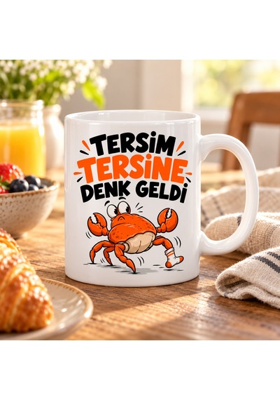 Bezos Ters Gün Tasarımlı Porselen Kupa - Model 730 Bezos1