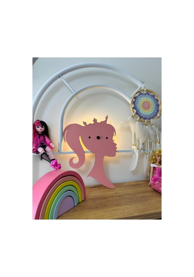 Prenses Pilli Aplik Pembe Ahşap