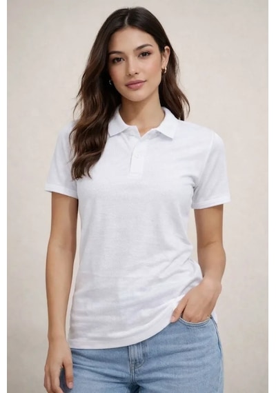 Dogutrend Polo Yaka Pike Kumaş Düğmeli Basic Tişört T-shirt Günlük Rahat - Beyaz Dogutrend Polo Yaka Pike Kumaş Düğmeli Basic Tişört T-shirt Günlük Rahat - Beyaz