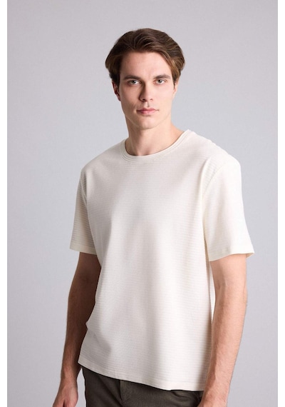 Defacto Regular Fıt Kısa Kollu Tişört H7628ax26smer100 Ekru-er100