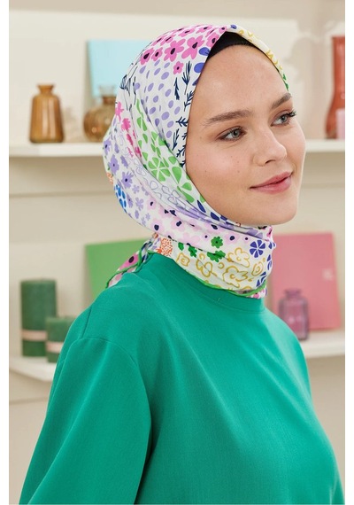 Emproyal Lina Desen Pamuk Eşarp Fıstık Yeşili