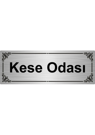 Kese Odası 7x20cm Gümüş Renk Metal Yönlendirme Levhası
