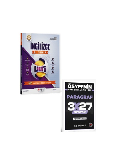 Ulti 2027 8. Sınıf Lgs İngilizce Haftalık Ödev Föyleri+ Evp Akademi Paragraf