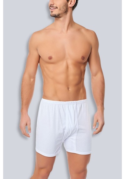 Erkek Beyaz 6'lı Paket Pamuklu Penye Arjantin Spor Boxer Beyaz