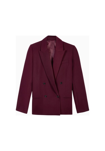 Because Of Alice Dropped Waist Double Breasted Blaze Oversize Kadın Ceket Bordo