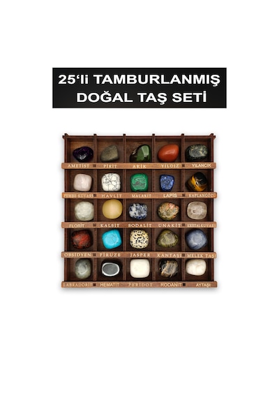 Doğal Taş 25 Li Tamburlanmış Doğal Taş Seti Bt073 Çok Renkli